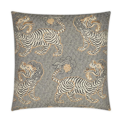 Kathmandu Onyx Novelty Tan Taupe Grey Large Throw Pillow With Insert Throw Pillows LOOMLAN By D.V. Kap