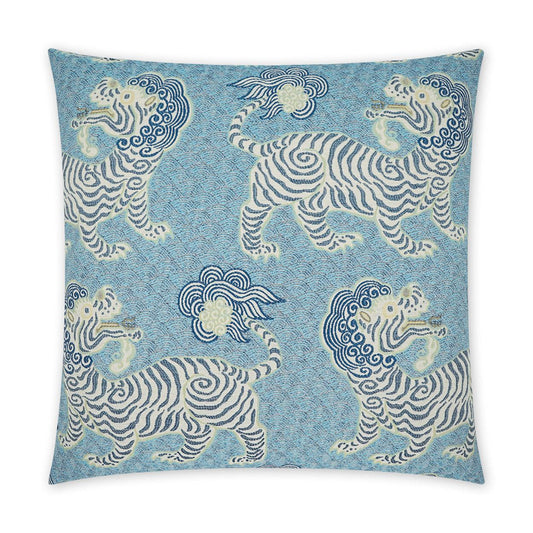 Kathmandu Porcelain Novelty Blue Large Throw Pillow With Insert Throw Pillows LOOMLAN By D.V. Kap