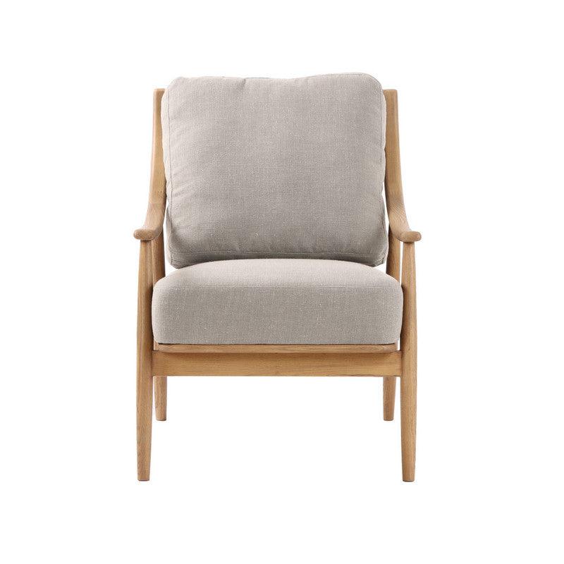 Kinsley Club Chair - Light Linen Cushions / Natural Frame Club Chairs LOOMLAN By LHImports