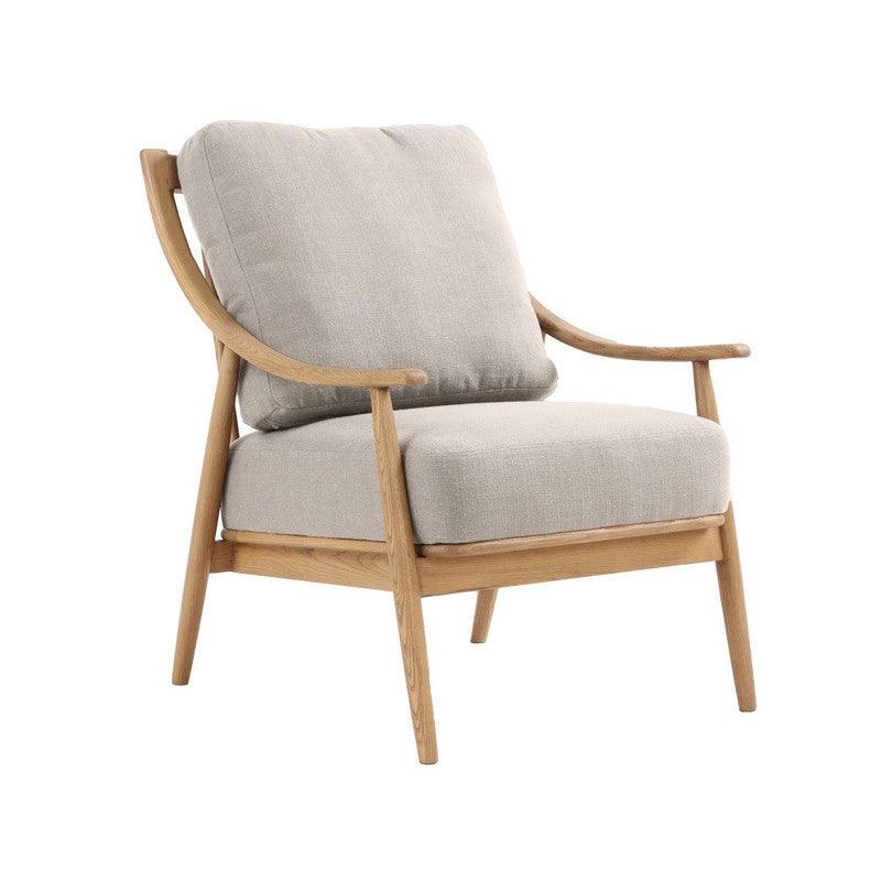 Kinsley Club Chair - Light Linen Cushions / Natural Frame Club Chairs LOOMLAN By LHImports