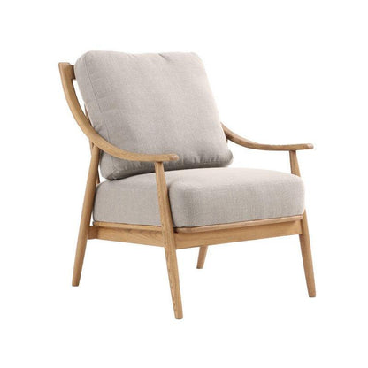 Kinsley Club Chair - Light Linen Cushions / Natural Frame Club Chairs LOOMLAN By LHImports