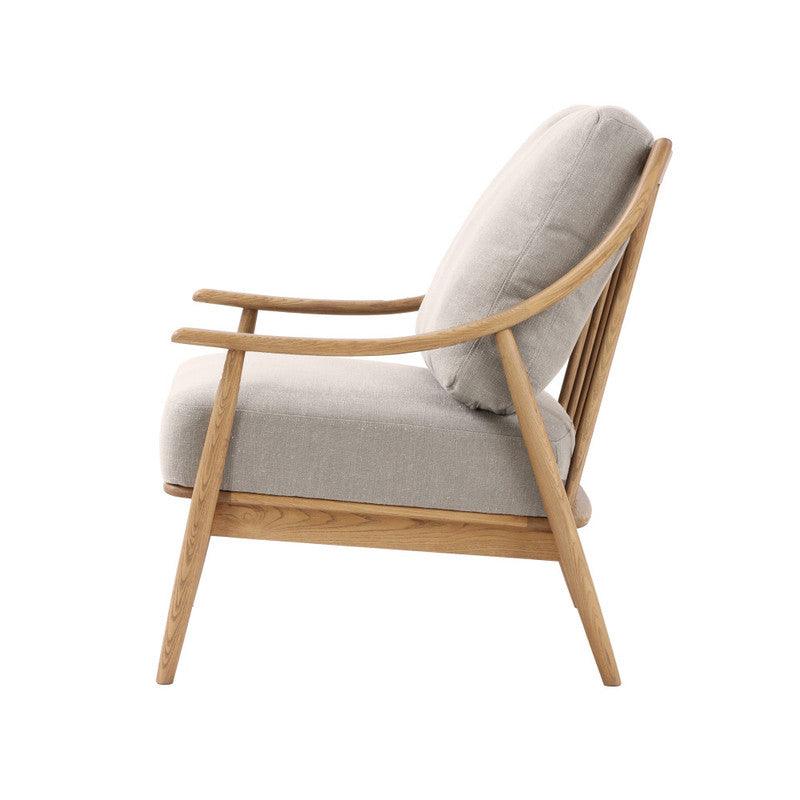 Kinsley Club Chair - Light Linen Cushions / Natural Frame Club Chairs LOOMLAN By LHImports