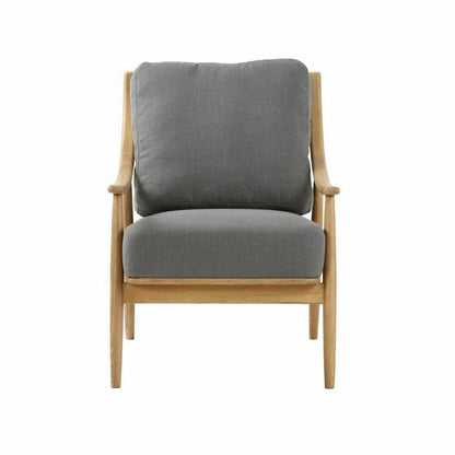 Kinsley Club Chair Stormy Grey & Natural Frame Linen Club Chairs LOOMLAN By LHIMPORTS