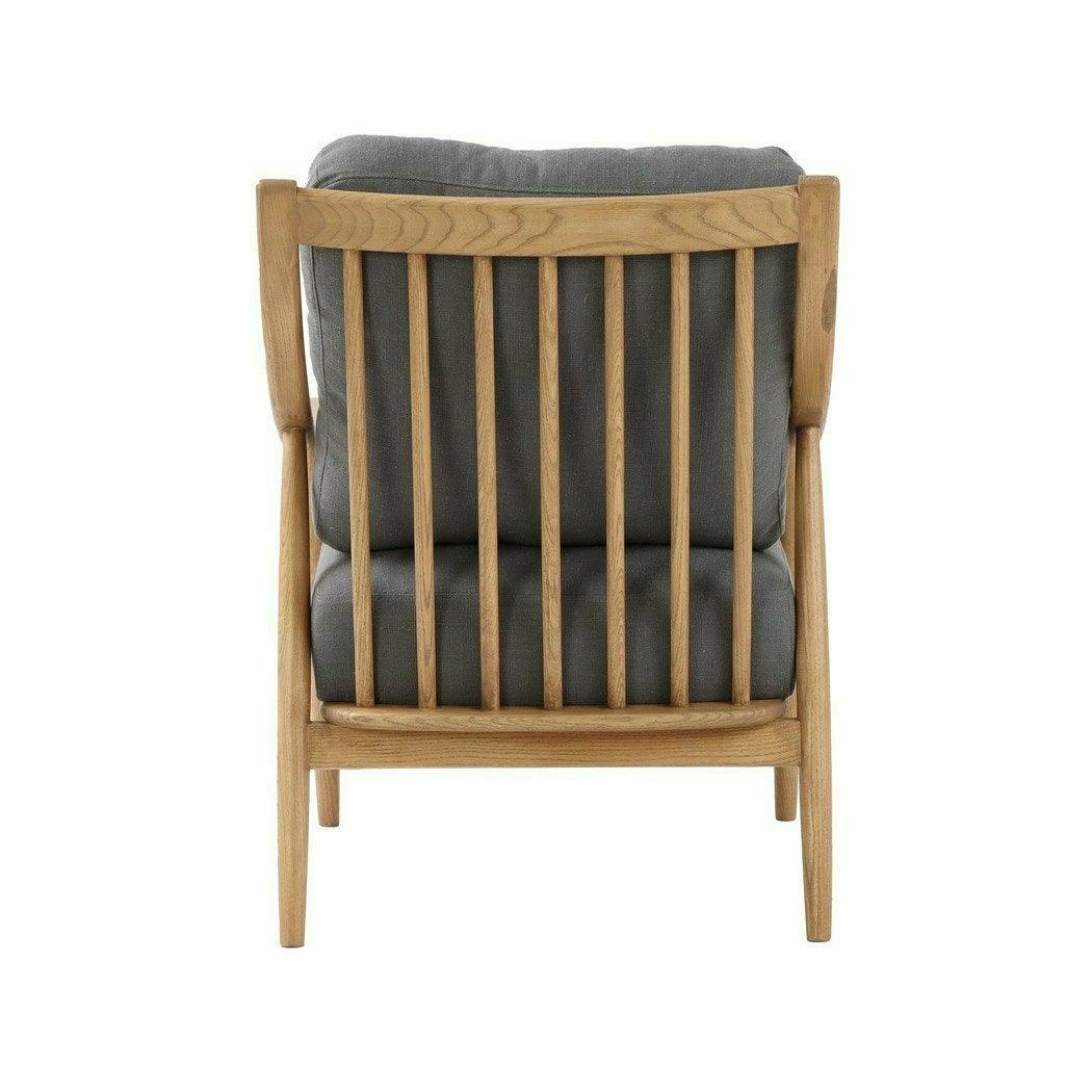 Kinsley Club Chair Stormy Grey & Natural Frame Linen Club Chairs LOOMLAN By LHIMPORTS