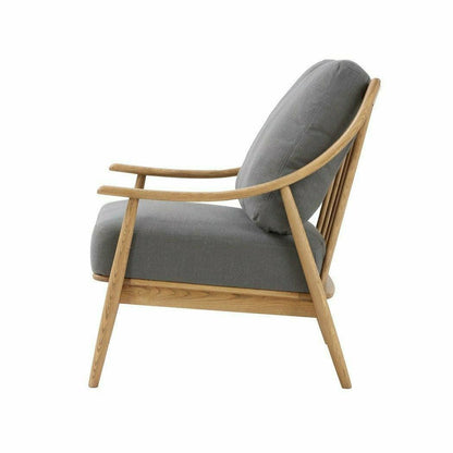 Kinsley Club Chair Stormy Grey & Natural Frame Linen Club Chairs LOOMLAN By LHIMPORTS