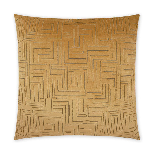 Klint Gold Geometric Yellow Large Throw Pillow With Insert Throw Pillows LOOMLAN By D.V. Kap