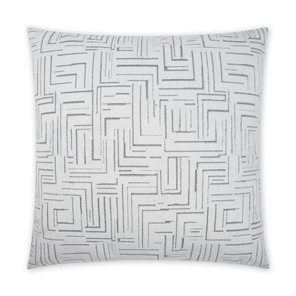 Klint Snow Geometric White Large Throw Pillow With Insert Throw Pillows LOOMLAN By D.V. Kap