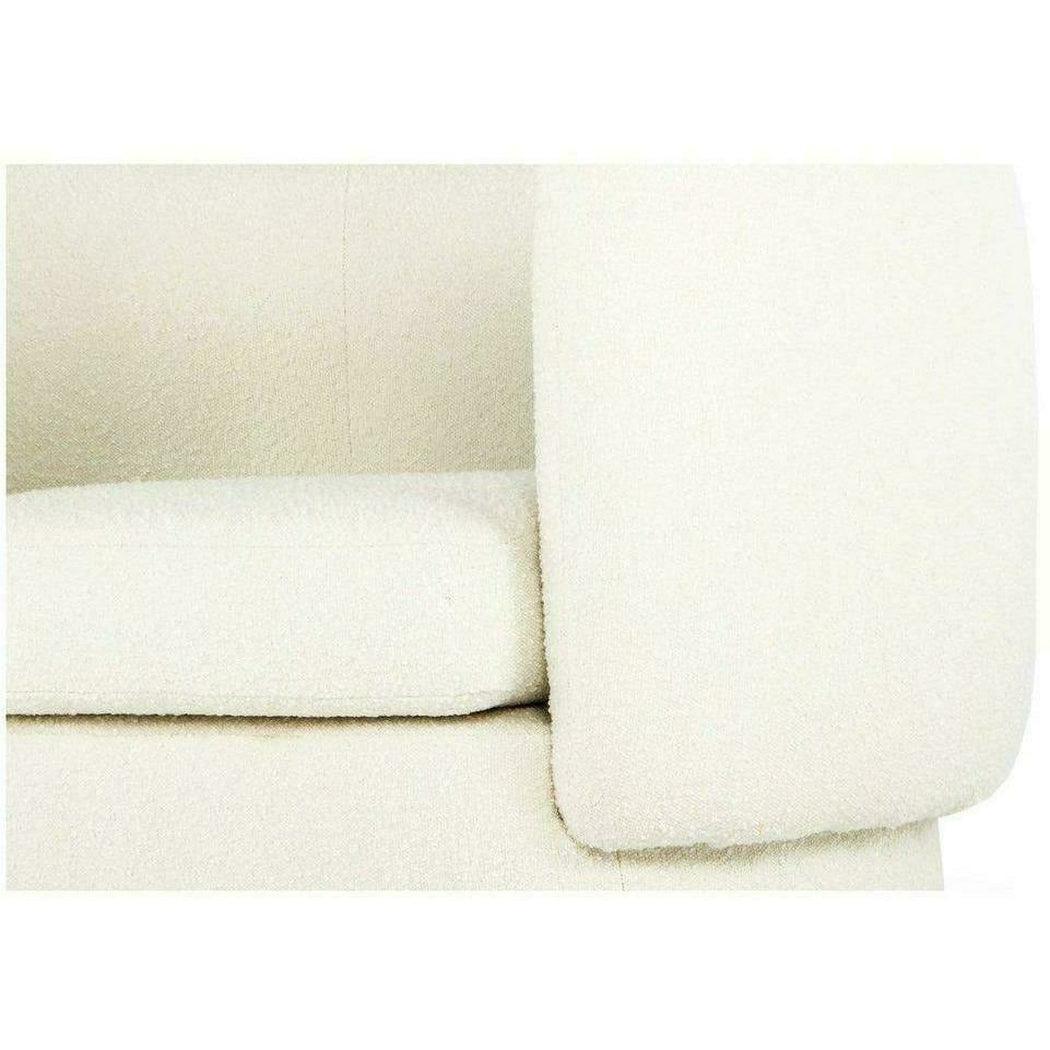 Koba Boucle Sheepskin White Sherpa Round Bucket Accent Chair Club Chairs LOOMLAN By Moe's Home