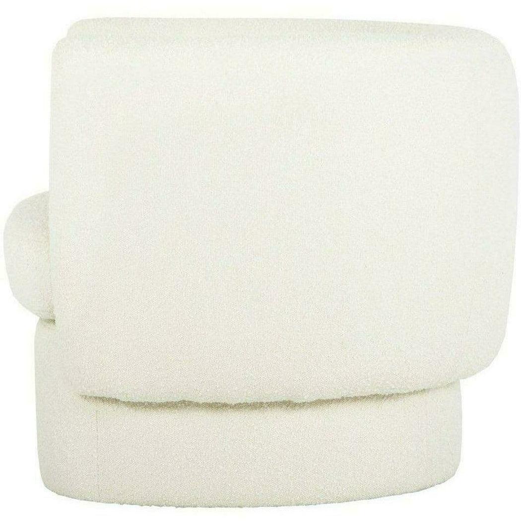 Koba Boucle Sheepskin White Sherpa Round Bucket Accent Chair Club Chairs LOOMLAN By Moe's Home