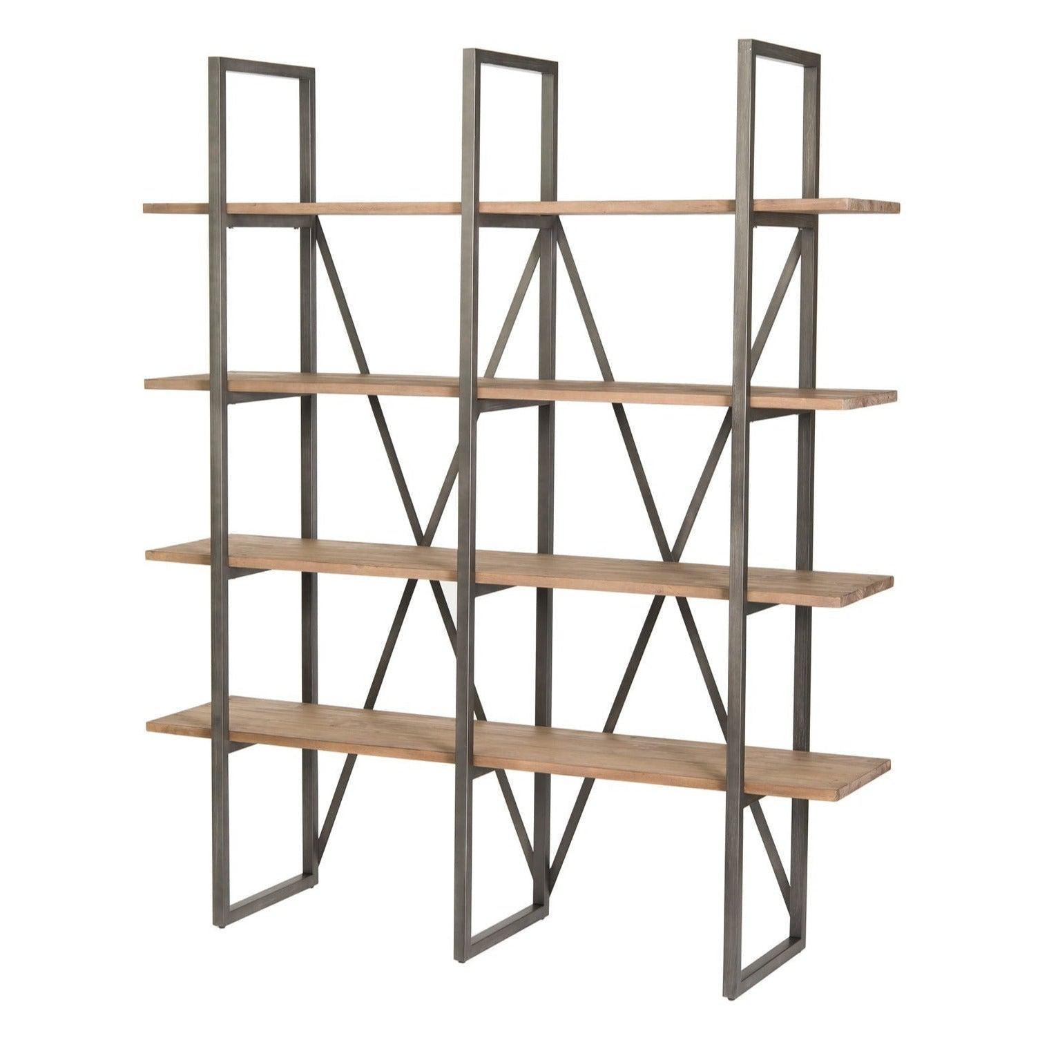LH Home Large Cain Rack Etagere Wood Shelves Wood Tall & Wide