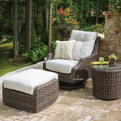Lloyd Flanders Largo Round End Table All Weather Wicker Furniture
