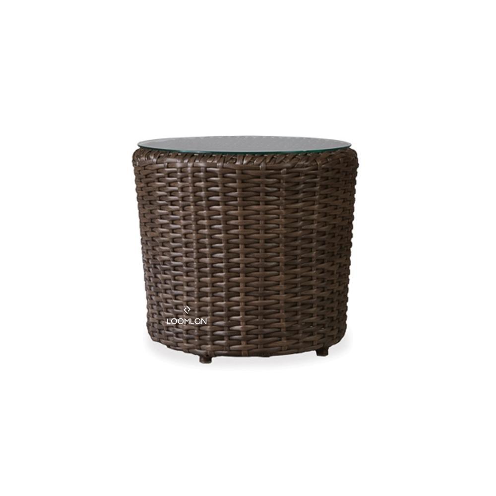 Lloyd Flanders Largo Round End Table All Weather Wicker Furniture