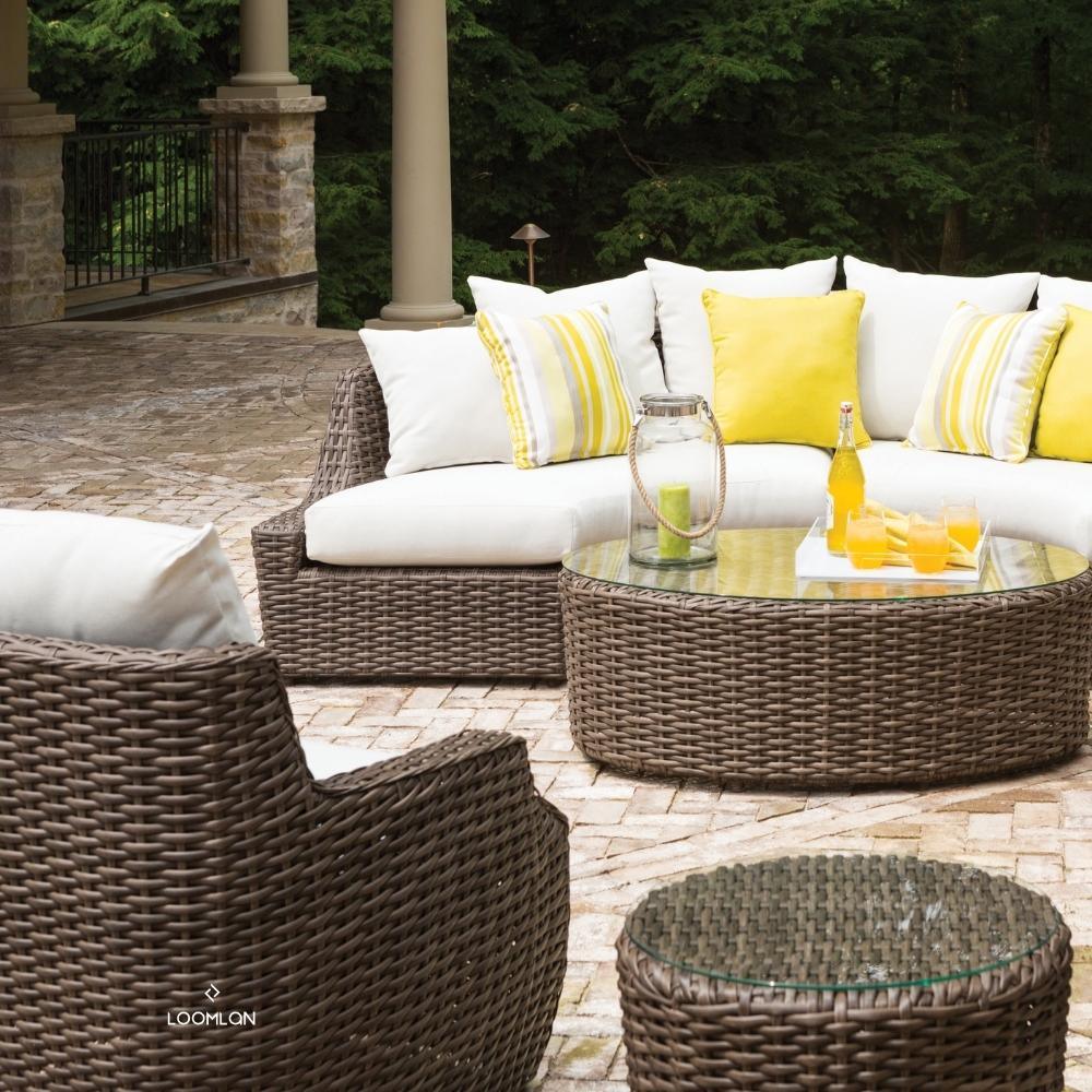 Lloyd Flanders Largo Round End Table All Weather Wicker Furniture