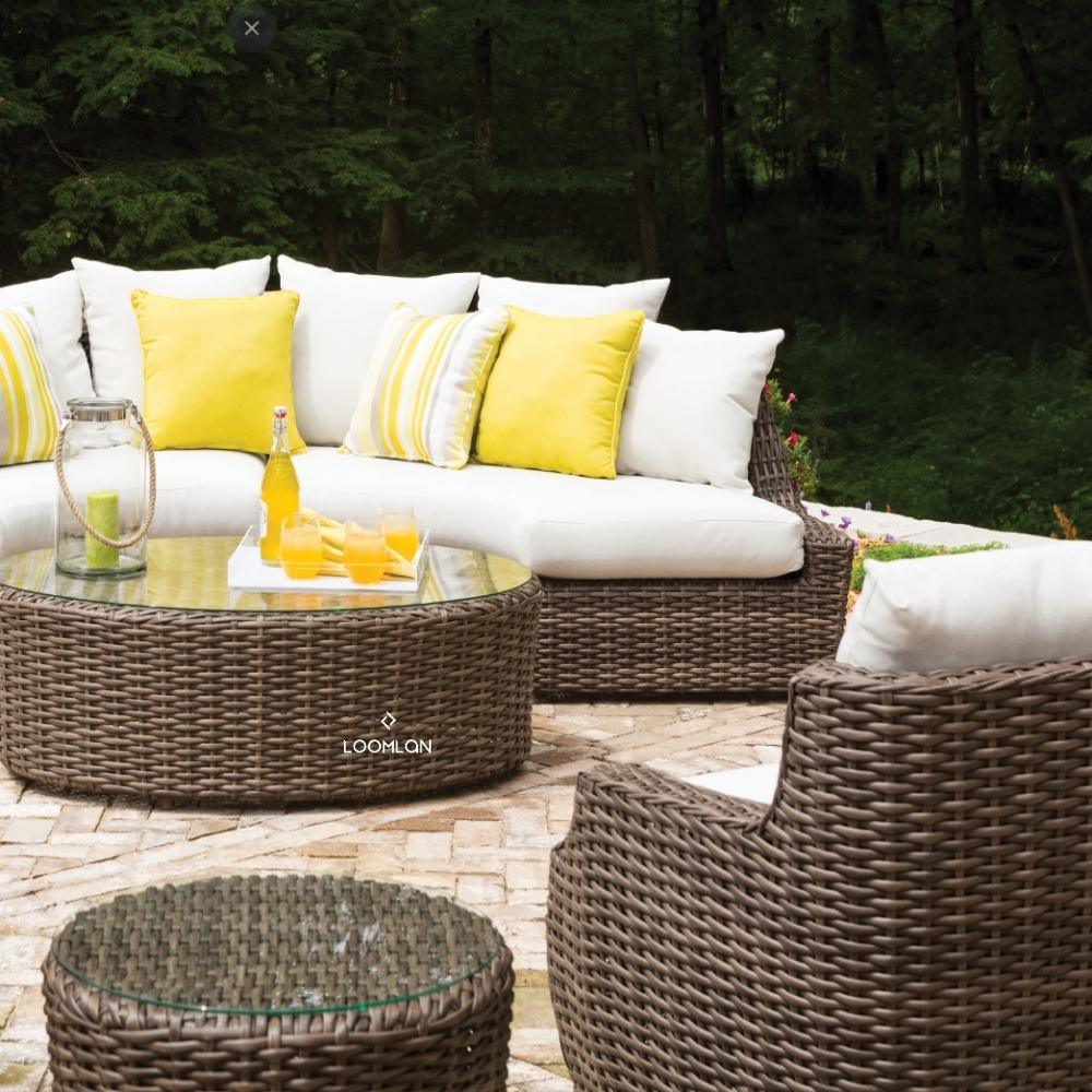 Lloyd Flanders Largo Round End Table All Weather Wicker Furniture