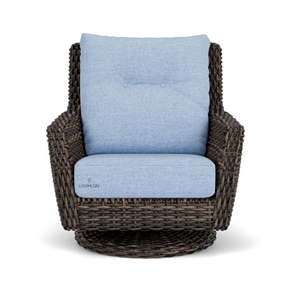 Largo High Back Swivel Rocker Lounge Chair All Weather Wicker Outdoor Accent Chairs LOOMLAN By Lloyd Flanders