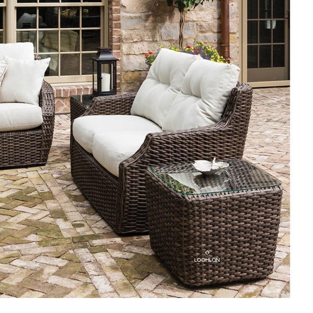 Largo Loveseat All Weather Wicker Furniture Made in USA Outdoor Sofas & Loveseats LOOMLAN By Lloyd Flanders