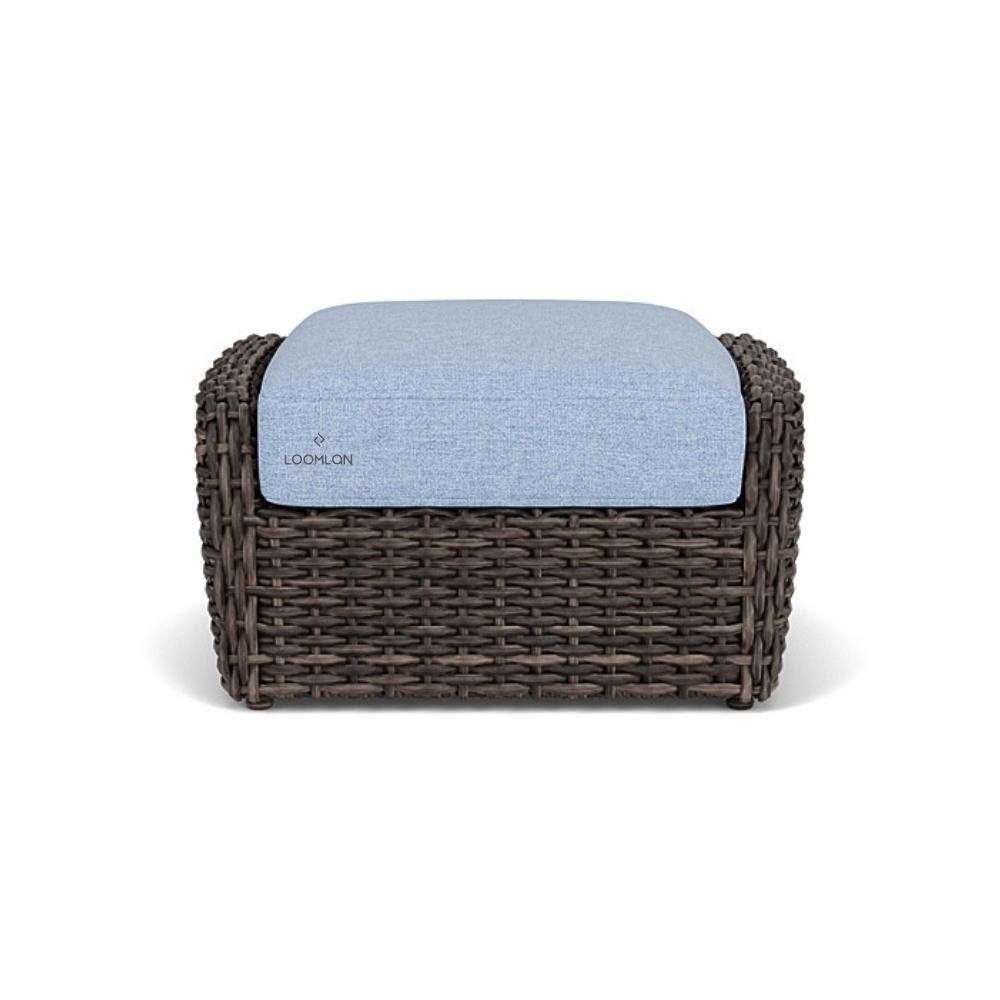 Largo Ottoman All Weather Wicker Furniture Made in USA Outdoor Ottomans LOOMLAN By Lloyd Flanders