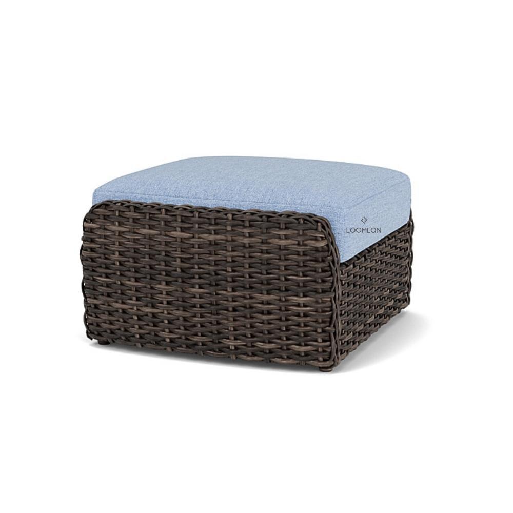 Largo Ottoman All Weather Wicker Furniture Made in USA Outdoor Ottomans LOOMLAN By Lloyd Flanders