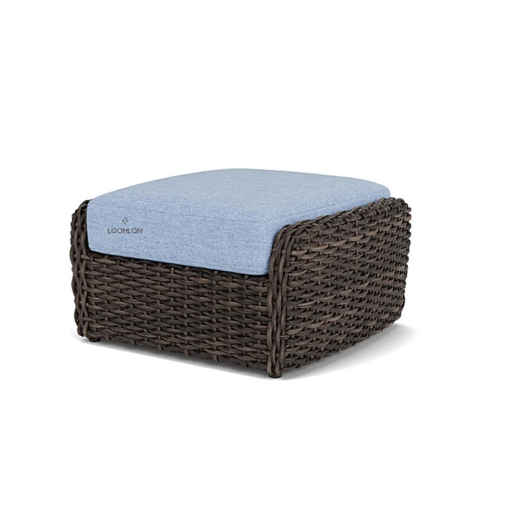 Largo Ottoman All Weather Wicker Furniture Made in USA Outdoor Ottomans LOOMLAN By Lloyd Flanders