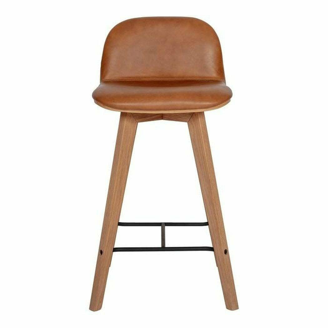 Leather Counter Stool Tan Brown Scandinavian Counter Stools LOOMLAN By Moe's Home