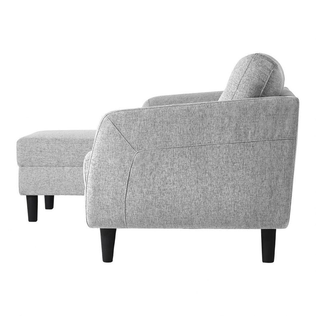 Left Facing Chaise Convertible Sofa Bed in Light Grey Sectionals LOOMLAN By Moe's Home