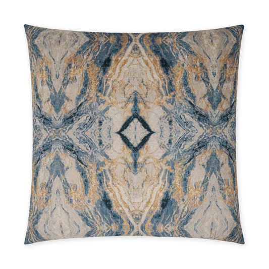 Leonna Sapphire Glam Abstract Blue Large Throw Pillow With Insert Throw Pillows LOOMLAN By D.V. Kap