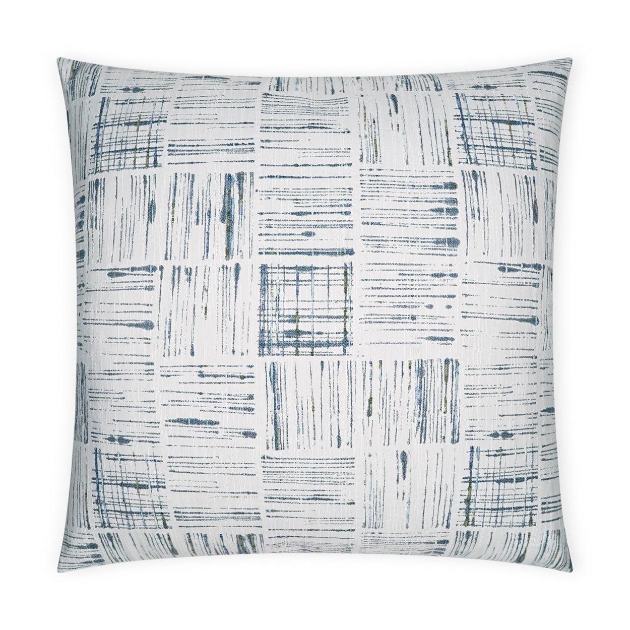 Line Up Blue Abstract Blue Large Throw Pillow With Insert Throw Pillows LOOMLAN By D.V. Kap