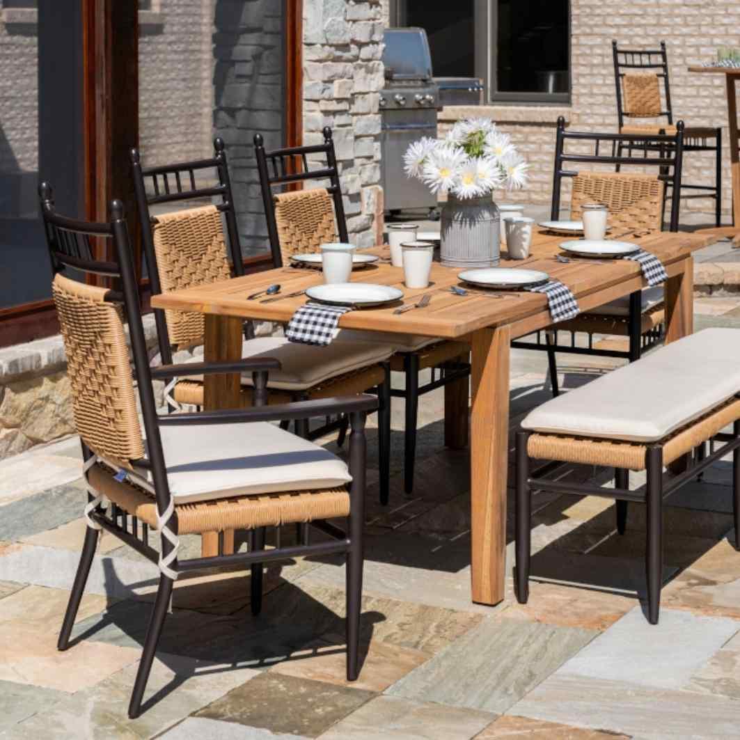 Low Country Armless Dining Chair Premium Wicker Furniture Outdoor Dining Chairs LOOMLAN By Lloyd Flanders