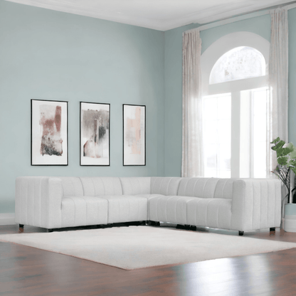 Lyric Classic Light Grey 5-piece L-Shaped Modular Sectioanl Sofa Modular Sofas LOOMLAN By Moe's Home