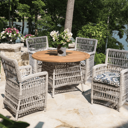 Mackinac Patio Dining Armchair With Sunbrella Cushion Outdoor Dining Chairs LOOMLAN By Lloyd Flanders