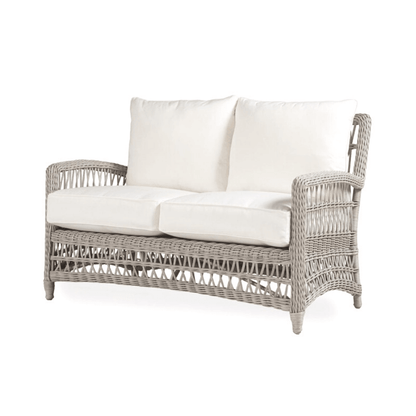 Mackinac Wicker Outdoor Wicker Loveseat With Cushions Outdoor Sofas & Loveseats LOOMLAN By Lloyd Flanders