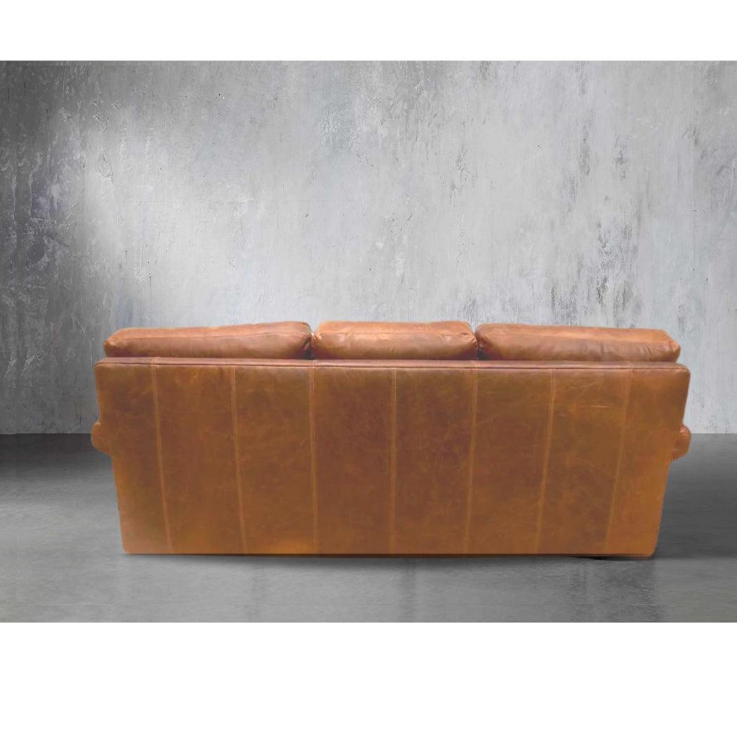 Made In the USA 90" Caramel Brown Leather Sofa Modern Hartford Sofas & Loveseats LOOMLAN By Uptown Sebastian