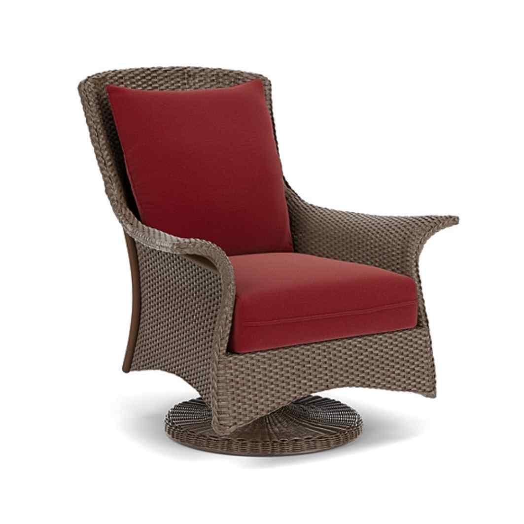 Mandalay Swivel Rocker Lounge Chair Premium Wicker Furniture Outdoor Accent Chairs LOOMLAN By Lloyd Flanders