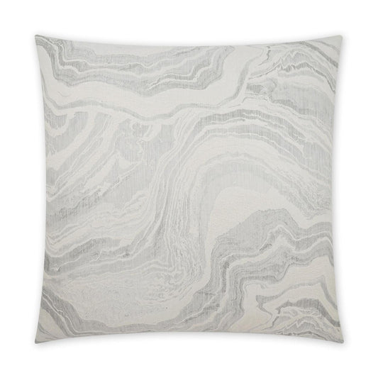 D.V. Kap Manon Silver Abstract Glam Silver Large Throw Pillow