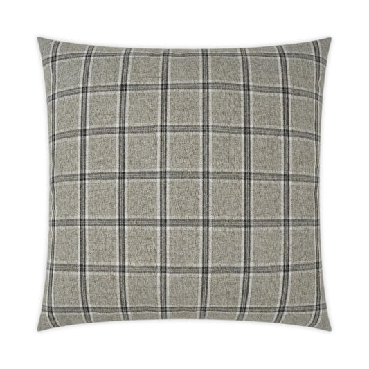 D.V. Kap Mayfair Zinc Plaid Check Grey Large Throw Pillow Insert