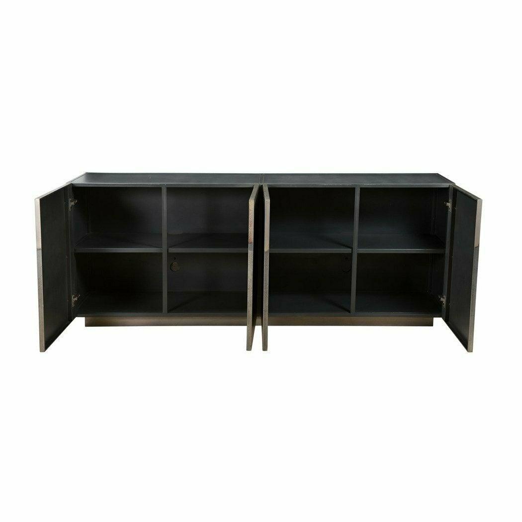 Metal Frame Gold Accents Brown Iron Frame Contemporary Sideboard Sideboards LOOMLAN By LHIMPORTS