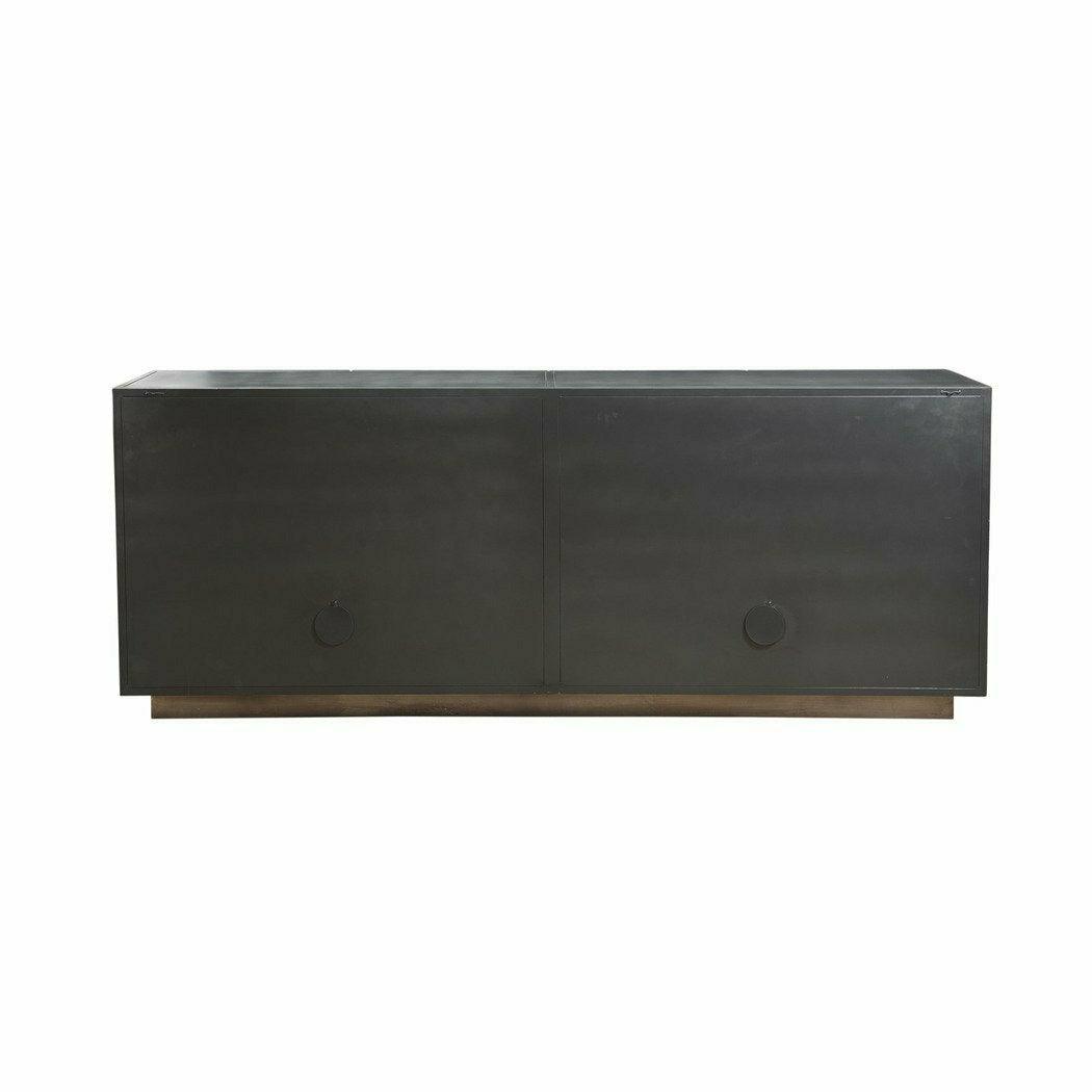 Metal Frame Gold Accents Brown Iron Frame Contemporary Sideboard Sideboards LOOMLAN By LHIMPORTS