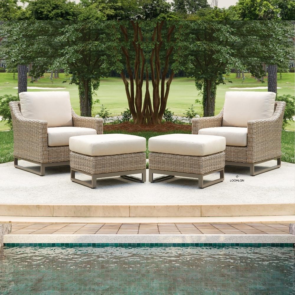 Milan Outdoor Sunbrella Replacement Cushions For Ottoman Replacement Cushions LOOMLAN By Lloyd Flanders