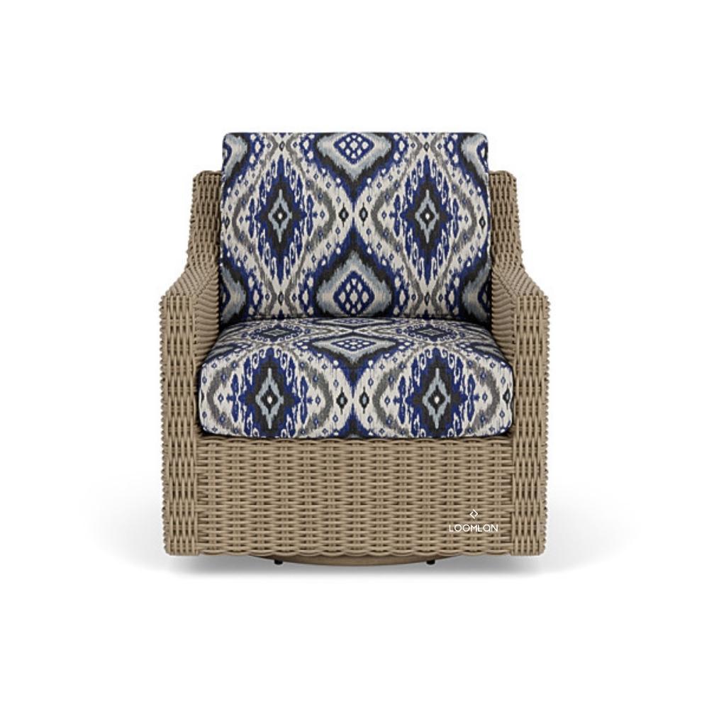 Milan Swivel Glider Lounge Chair Premium Wicker Furniture Made In USA Outdoor Accent Chairs LOOMLAN By Lloyd Flanders