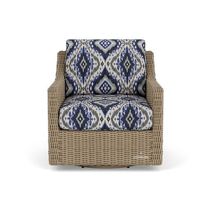 Milan Swivel Glider Lounge Chair Premium Wicker Furniture Made In USA Outdoor Accent Chairs LOOMLAN By Lloyd Flanders