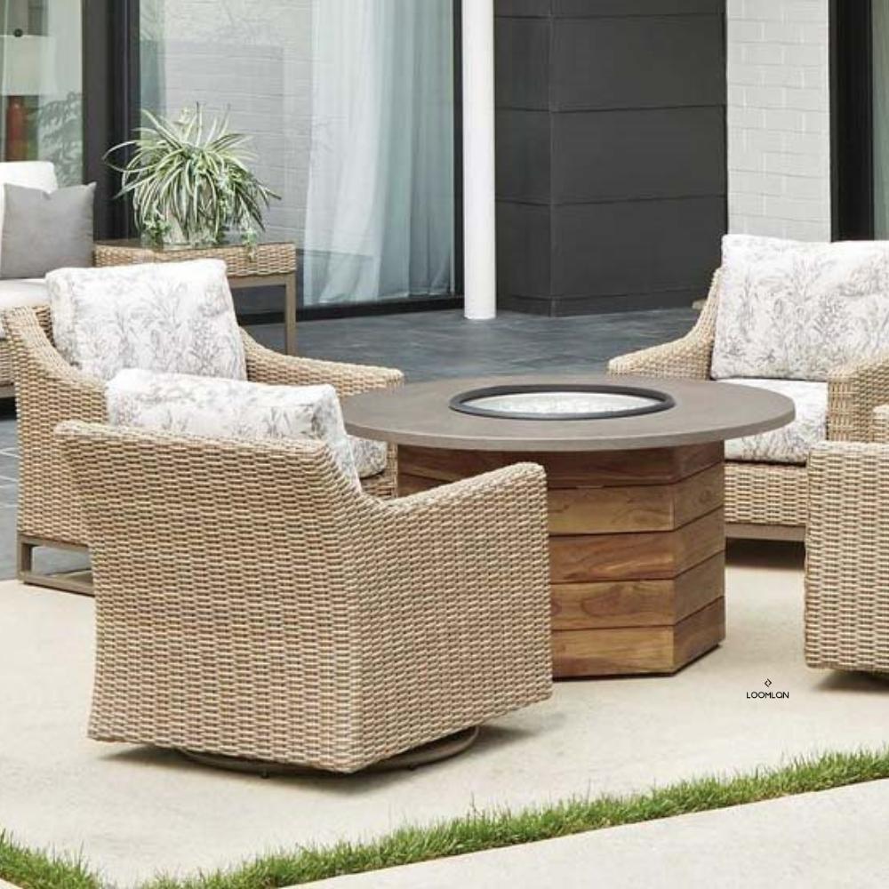 Milan Swivel Glider Lounge Chair Premium Wicker Furniture Made In USA Outdoor Accent Chairs LOOMLAN By Lloyd Flanders