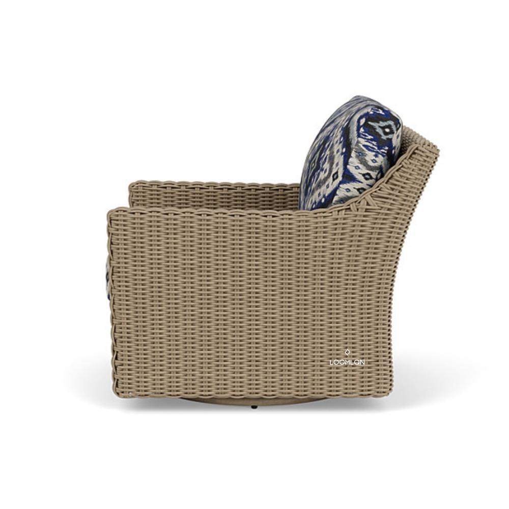 Milan Swivel Glider Lounge Chair Premium Wicker Furniture Made In USA Outdoor Accent Chairs LOOMLAN By Lloyd Flanders