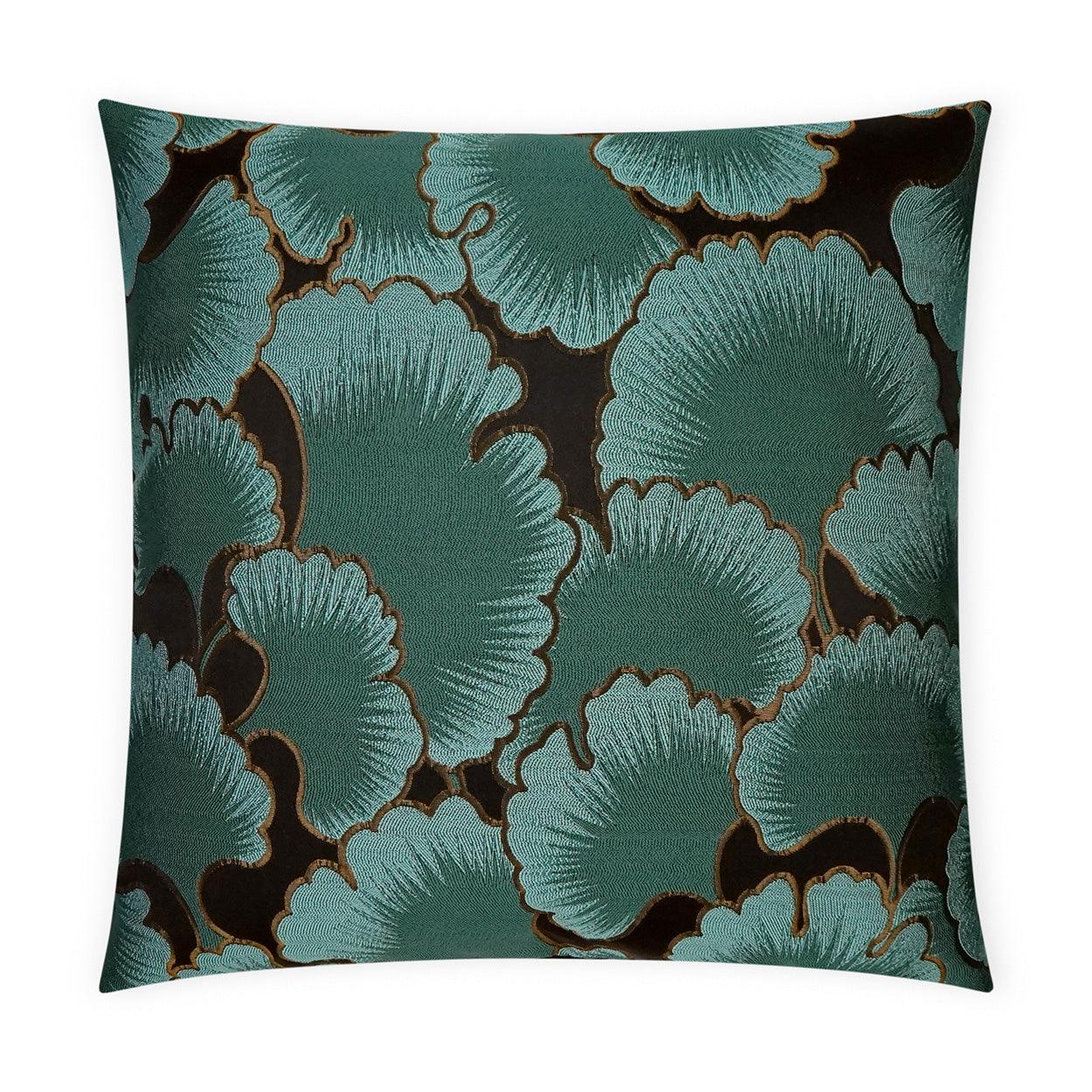 Misha Floral Turquoise Teal Large Throw Pillow With Insert Throw Pillows LOOMLAN By D.V. Kap