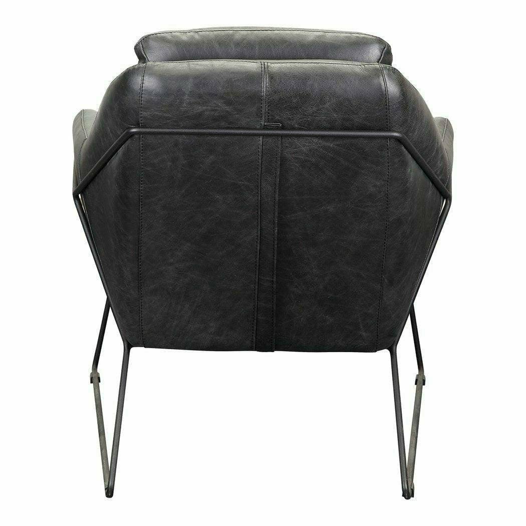 Modern Club Chair Black Leather Armchair for Living Room Club Chairs LOOMLAN By Moe's Home