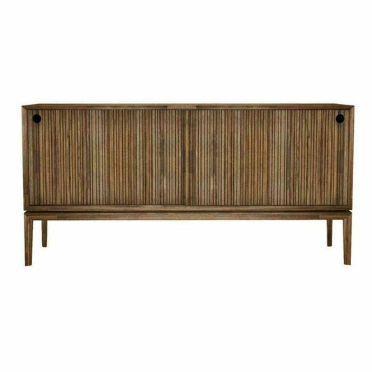 Modern Natural Brown Acacia Wood Sideboard Sliding Doors Sideboards LOOMLAN By LHIMPORTS