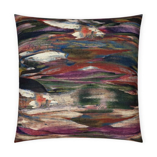 Montreux Plumage Abstract Purple Red Large Throw Pillow With Insert Throw Pillows LOOMLAN By D.V. Kap