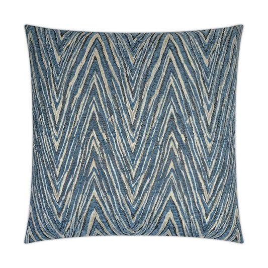 Nanga Blue Glam Chevron Blue Large Throw Pillow With Insert Throw Pillows LOOMLAN By D.V. Kap