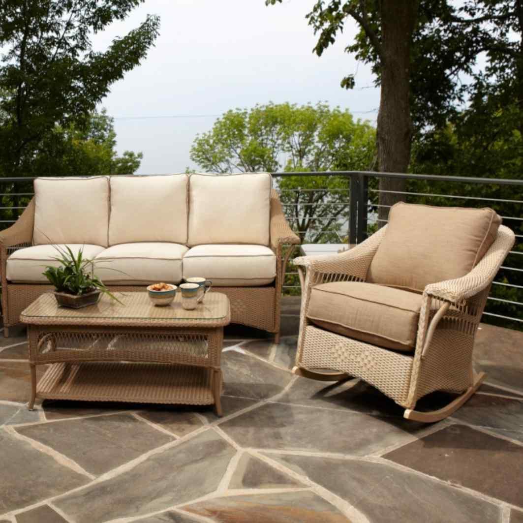 Nantucket Sofa Premium Wicker Furniture Outdoor Sofas & Loveseats LOOMLAN By Lloyd Flanders