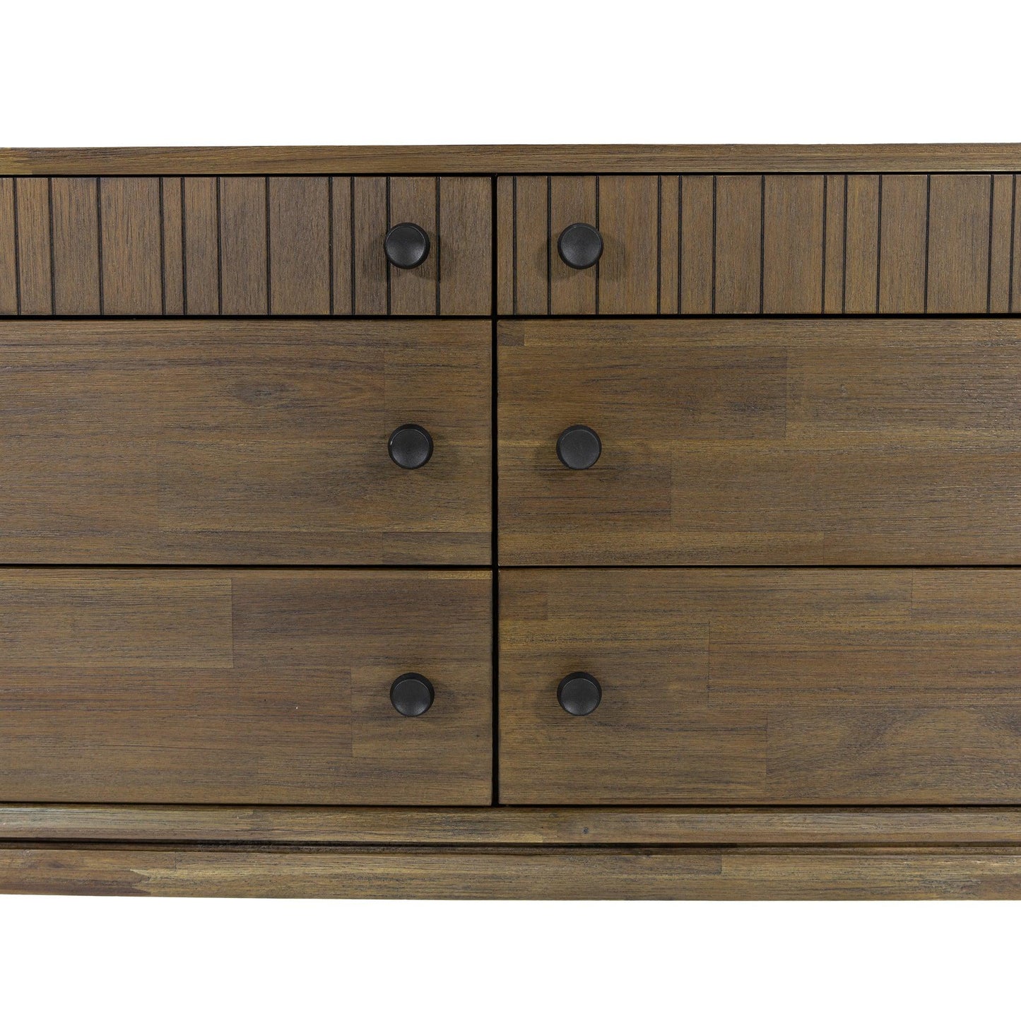 Natural Brown Solid Wood Frame West 6 Drawer Dresser Dressers LOOMLAN By LHIMPORTS