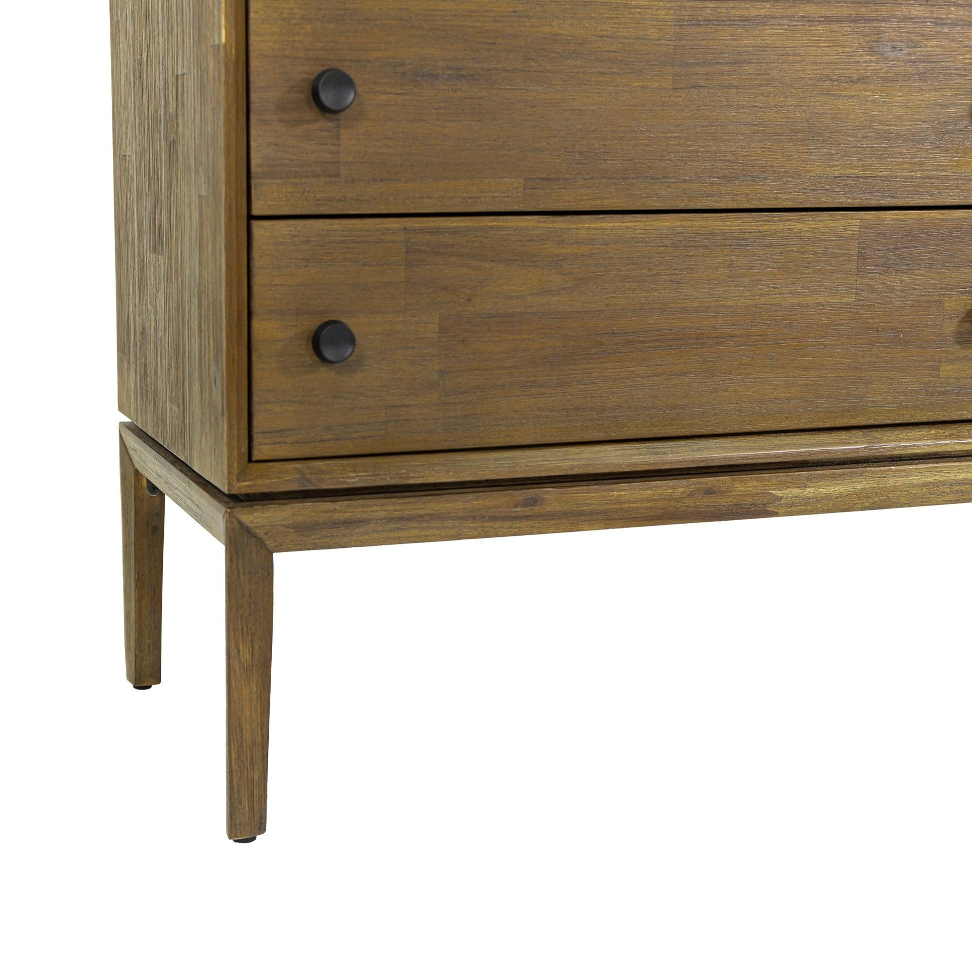 Natural Brown Solid Wood Frame West 6 Drawer Dresser Dressers LOOMLAN By LHIMPORTS